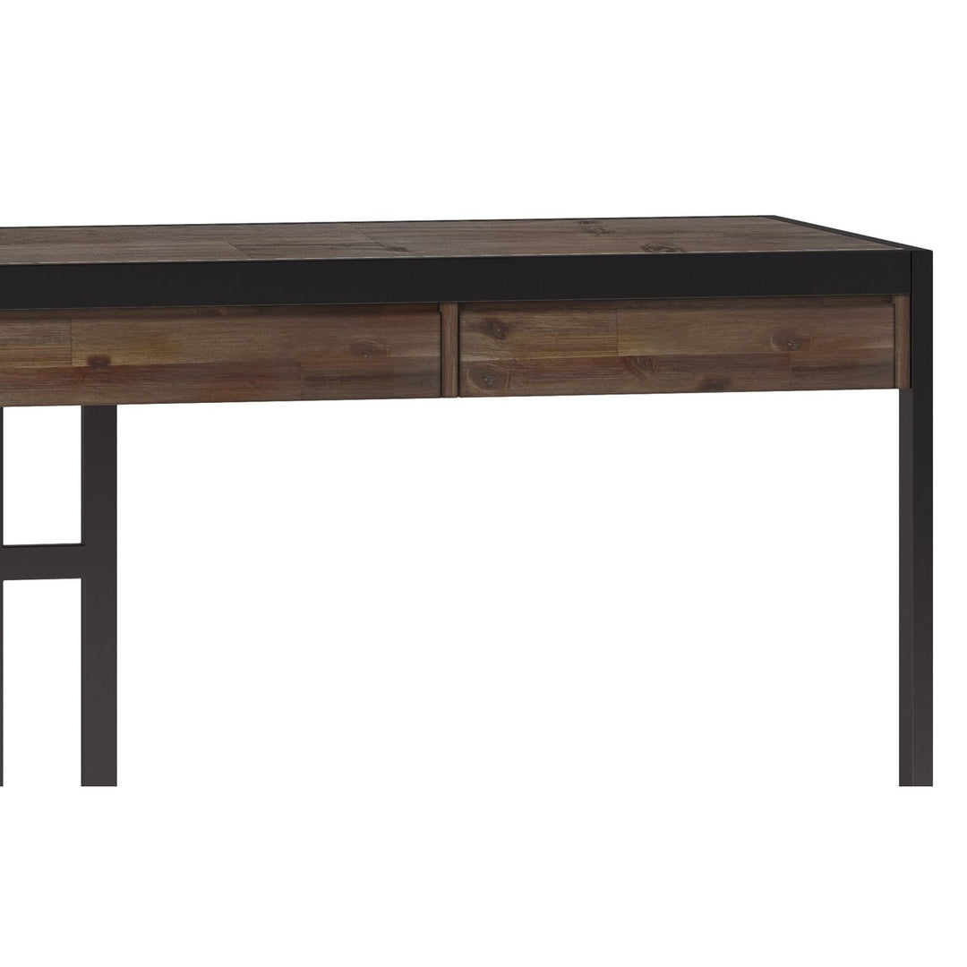 Erina Large Acacia Desk with Metal Frame Industrial Office Furniture 72x24 Image 12