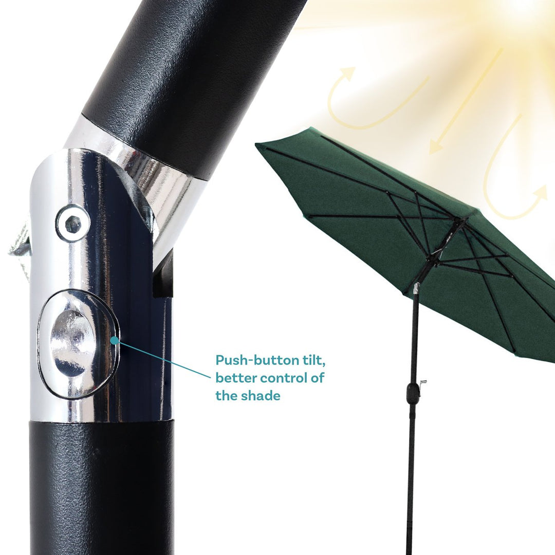 Sunnydaze 9 ft Aluminum Patio Umbrella with Tilt and Crank - Green Image 5