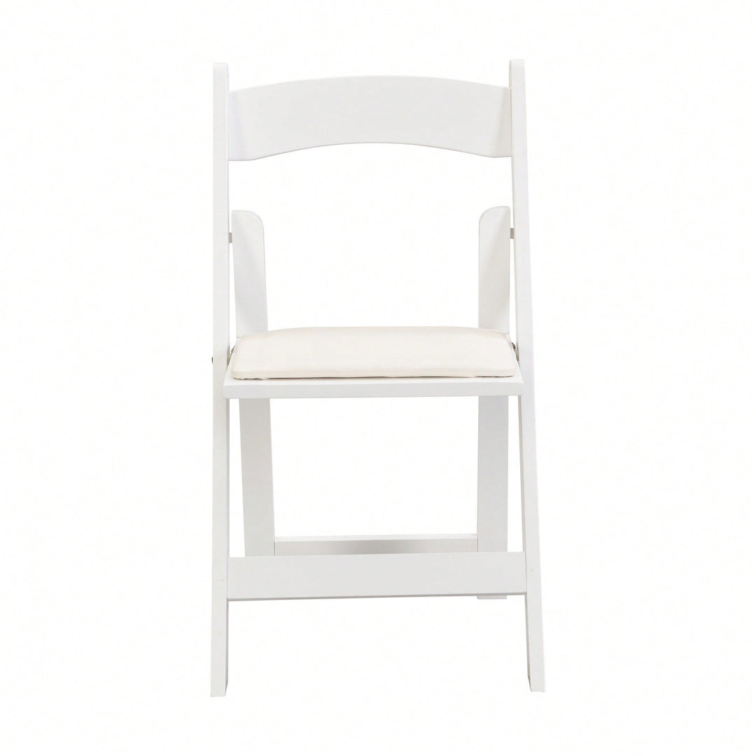 Beige Upholstered Folding Chair Set Of 4 With White Shelf For Space Saving Dining Room Solutions Image 5