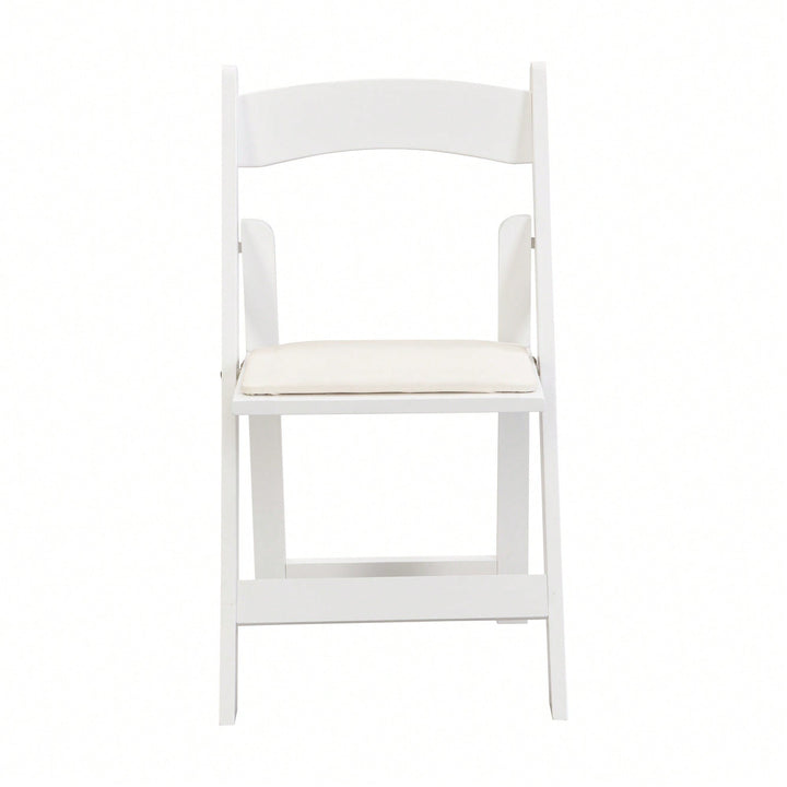 Beige Upholstered Folding Chair Set Of 4 With White Shelf For Space Saving Dining Room Solutions Image 5