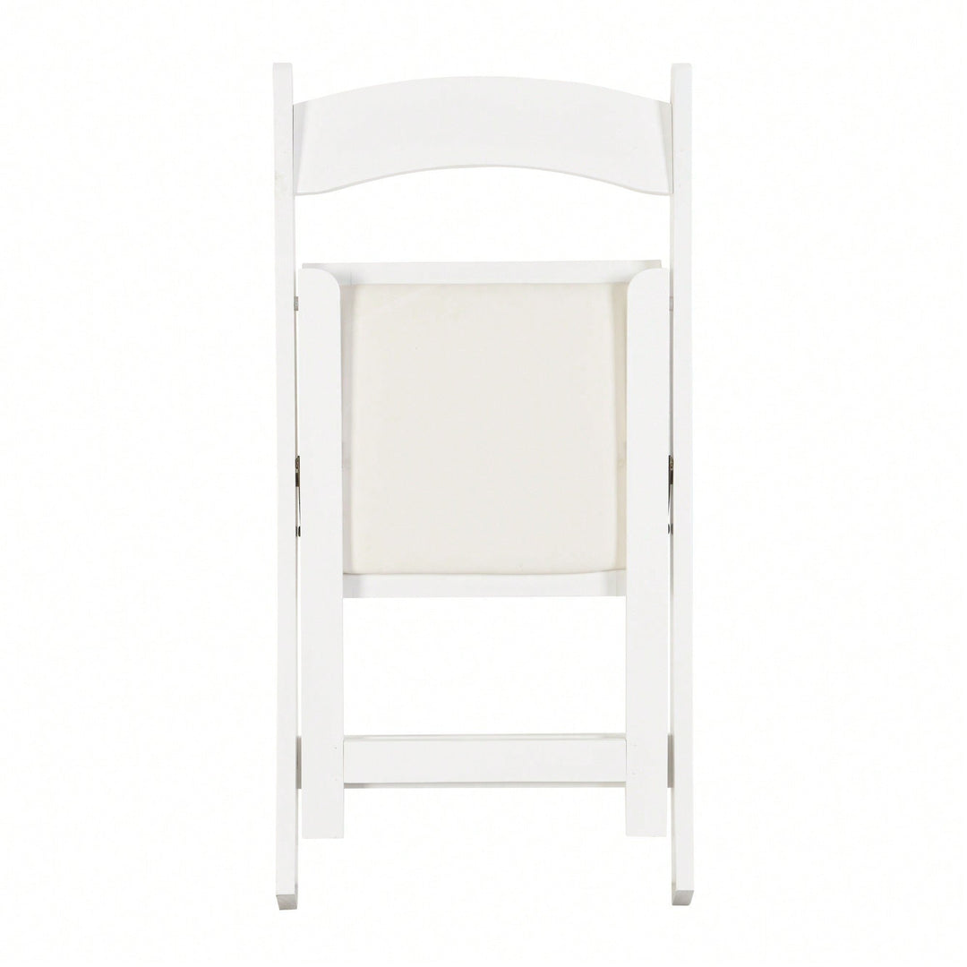 Beige Upholstered Folding Chair Set Of 4 With White Shelf For Space Saving Dining Room Solutions Image 7