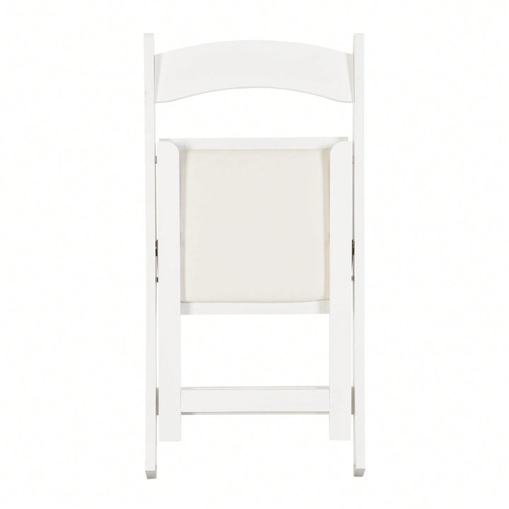 Beige Upholstered Folding Chair Set Of 4 With White Shelf For Space Saving Dining Room Solutions Image 7