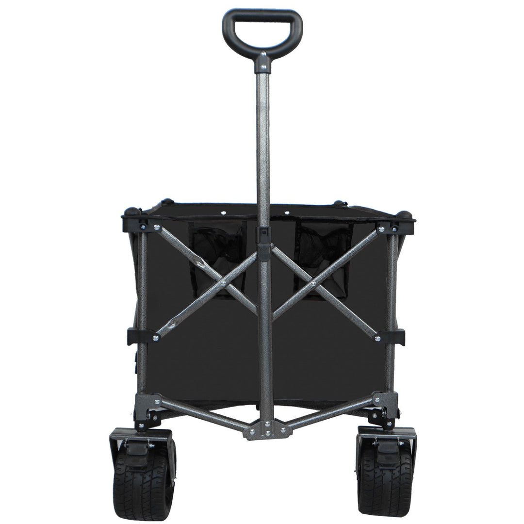 All-Terrain Heavy Duty Folding Wagon Cart with Waterproof Fabric Adjustable Handle and Cup Holders for Camping Beach and Image 6