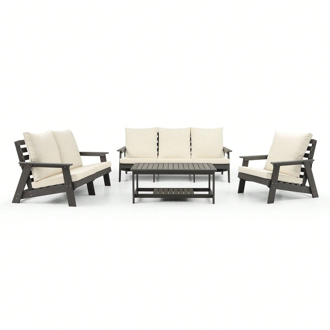 All-Weather Outdoor Single Sofa With Cushion, Sofa Set For Porch, Poolside, Terrace, And Yard Armchair Image 4