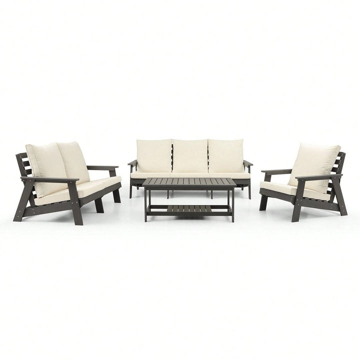 All-Weather Outdoor Single Sofa With Cushion, Sofa Set For Porch, Poolside, Terrace, And Yard Armchair Image 4