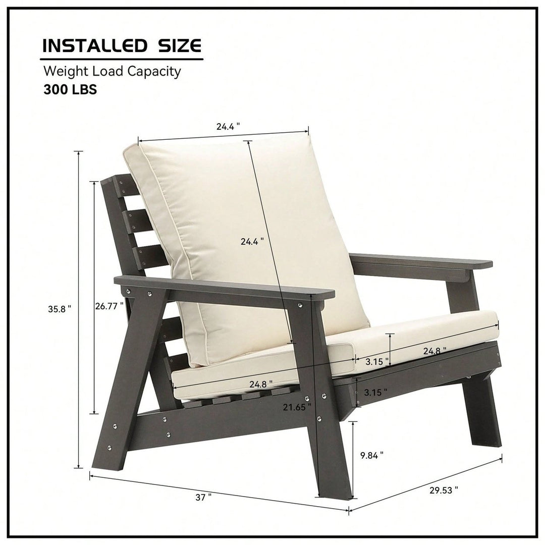 All-Weather Outdoor Single Sofa With Cushion, Sofa Set For Porch, Poolside, Terrace, And Yard Armchair Image 6