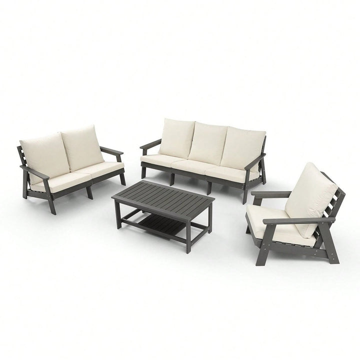 All-Weather Outdoor Single Sofa With Cushion, Sofa Set For Porch, Poolside, Terrace, And Yard Armchair Image 7