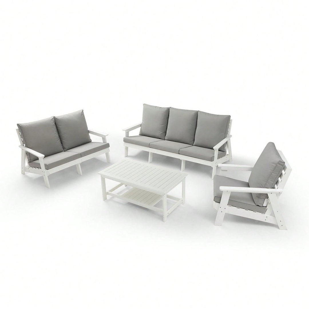 All-Weather Outdoor Single Sofa With Cushion, Sofa Set For Porch, Poolside, Terrace, And Yard Armchair Image 10