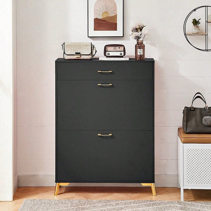 Ample Storage Space Shoe Cabinet with Flip-Top Drawers for Entryway Living Room and Bedroom Image 3