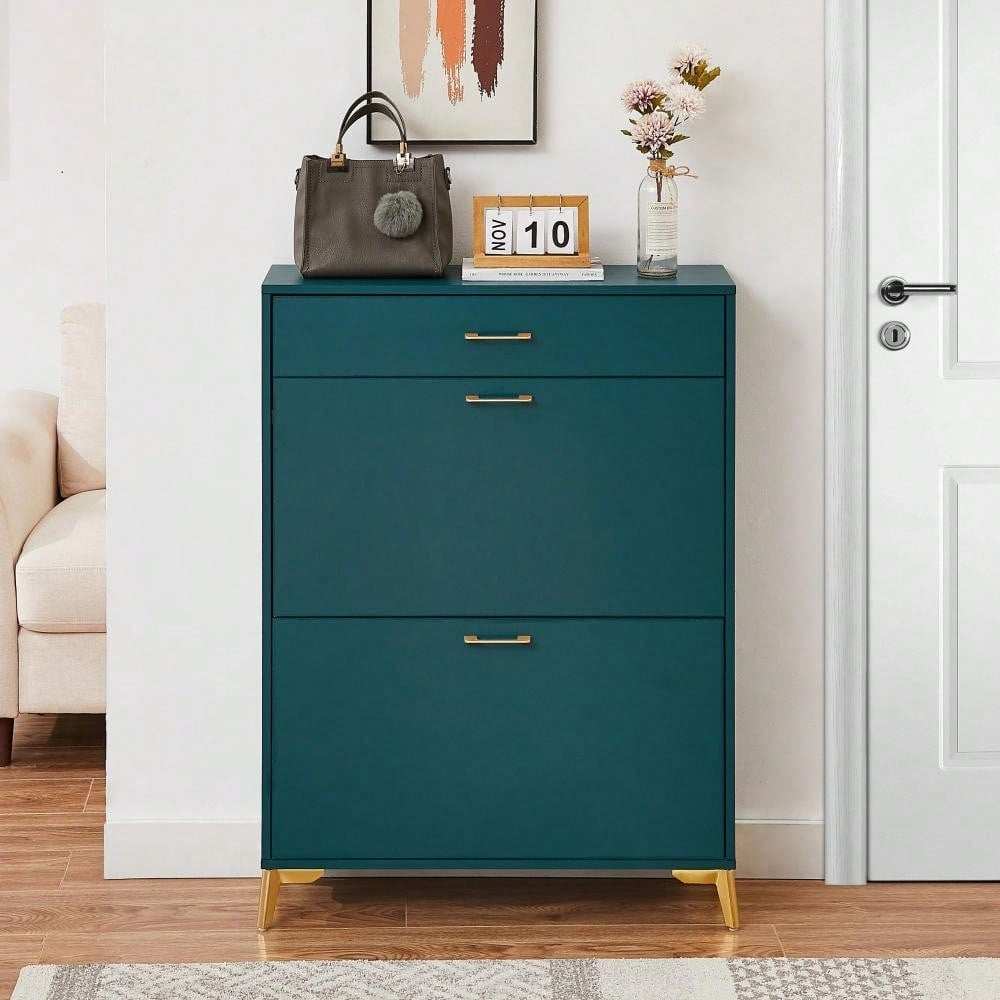 Ample Storage Space Shoe Cabinet with Flip-Top Drawers for Entryway Living Room and Bedroom Image 5