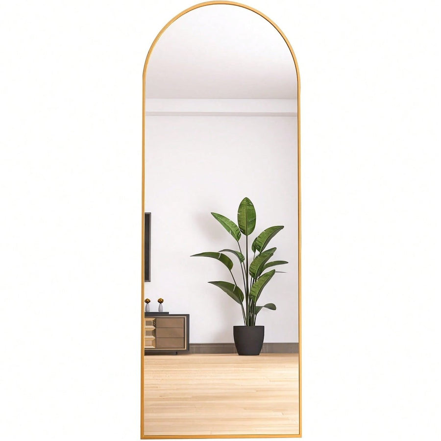 Arched Full Length Floor Mirror 65 Inch Modern Design for Bedroom Living Room Entryway Wall Mount or Lean Large Image 1