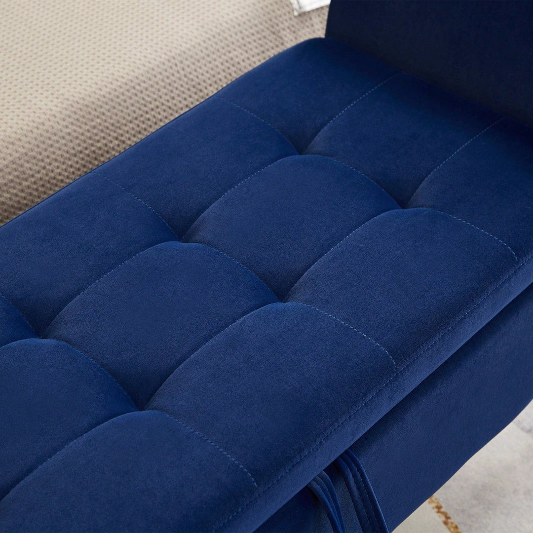 Bed Bench With Storage Navy Blue Velvet Image 5