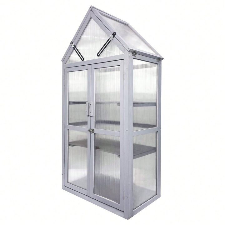 Adjustable UV-Resistant Wood Greenhouse with Removable Shelving for Indoor and Outdoor Gardens Image 1