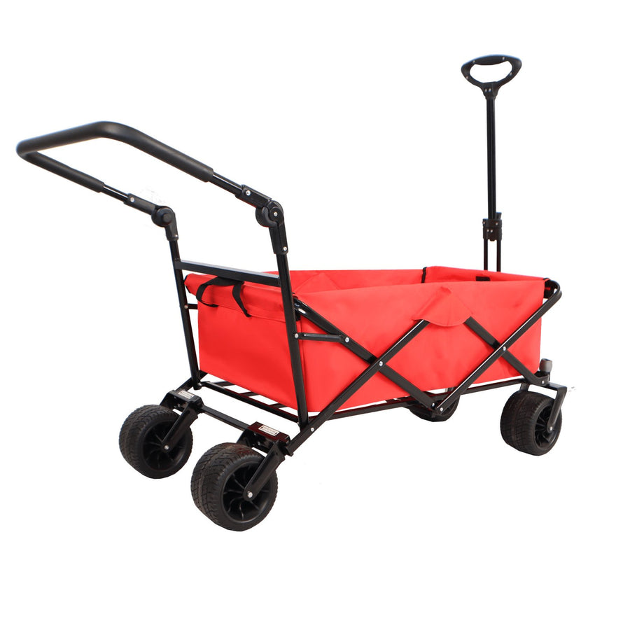 All-Terrain Heavy Duty Folding Wagon Cart with Cover 230Lbs Capacity for Camping Beach Groceries and Outdoor Use Image 1