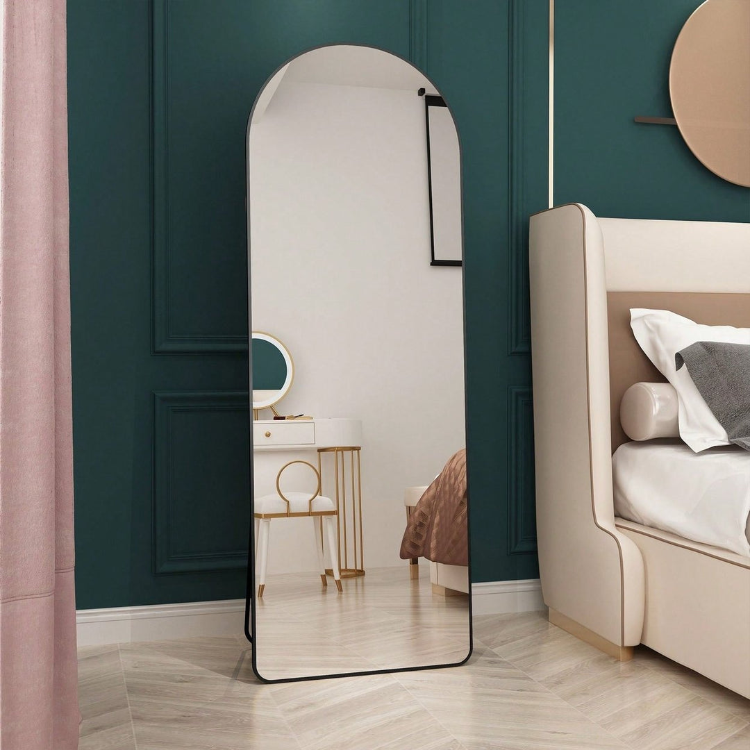 Aluminum Alloy Arched Full Length Mirror 65x23 Wall Mounted for Bedroom Bathroom and Clothing Stores Image 6