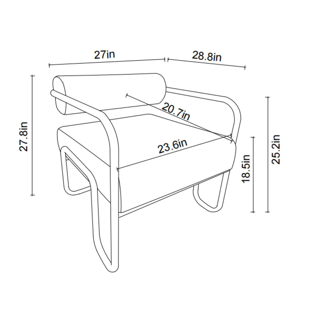 Comfortable Ergonomic Accent Chair with Ottoman for Living Room Bedroom Office Easy Assembly Image 8