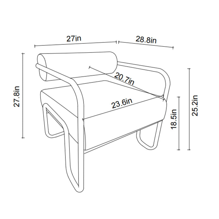 Comfortable Ergonomic Accent Chair with Ottoman for Living Room Bedroom Office Easy Assembly Image 8