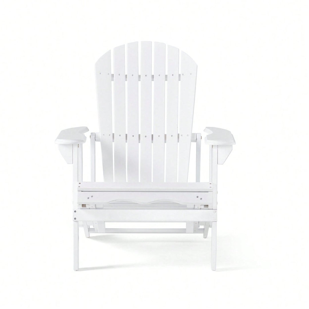 Comfortable Folding Reclining Adirondack Chair For Outdoor Relaxation Image 3