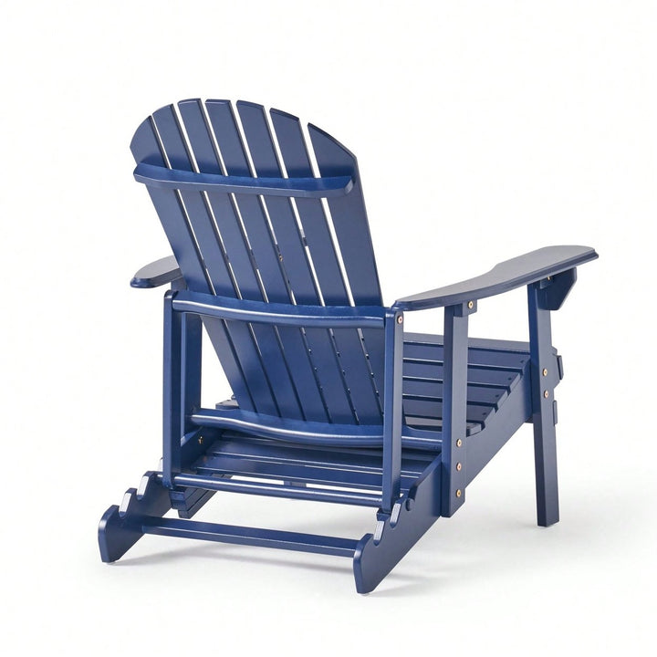 Comfortable Folding Reclining Adirondack Chair For Outdoor Relaxation Image 8