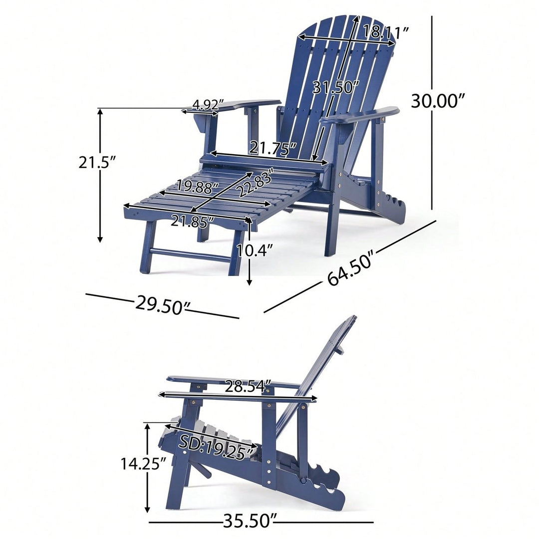 Comfortable Folding Reclining Adirondack Chair For Outdoor Relaxation Image 10