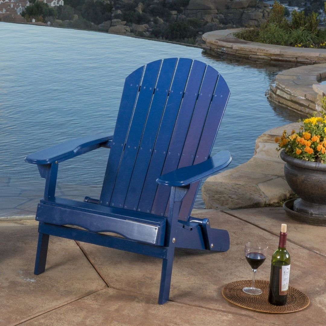 Comfortable Folding Reclining Adirondack Chair For Outdoor Relaxation Image 11