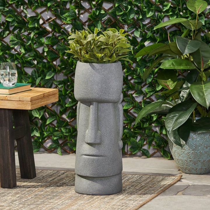 Charming Cast Stone Flower Planter For Outdoor Spaces - Durable And Lightweight Garden Accessory 9.25" W X 9.25" D X Image 1