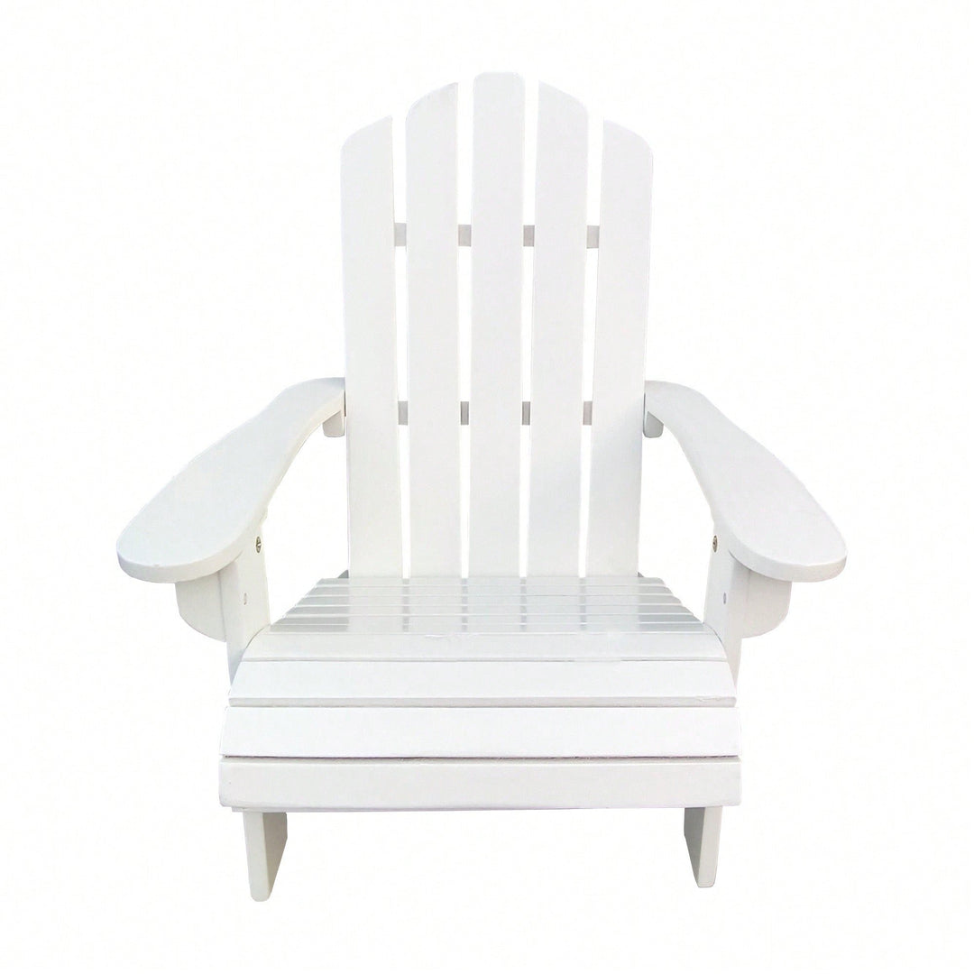 Charming White Wooden Adirondack Chair For Kids - Ideal For Indoor And Outdoor Relaxation Image 1