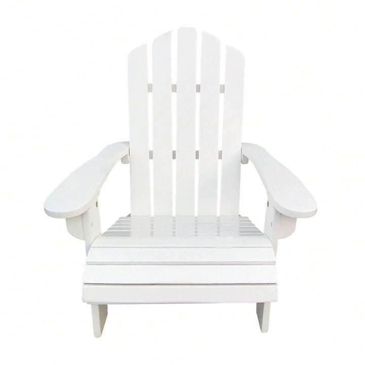 Charming White Wooden Adirondack Chair For Kids - Ideal For Indoor And Outdoor Relaxation Image 1