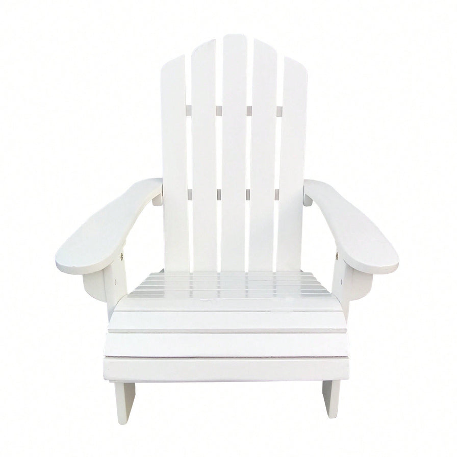 Charming White Wooden Adirondack Chair For Kids - Ideal For Indoor And Outdoor Relaxation Image 1