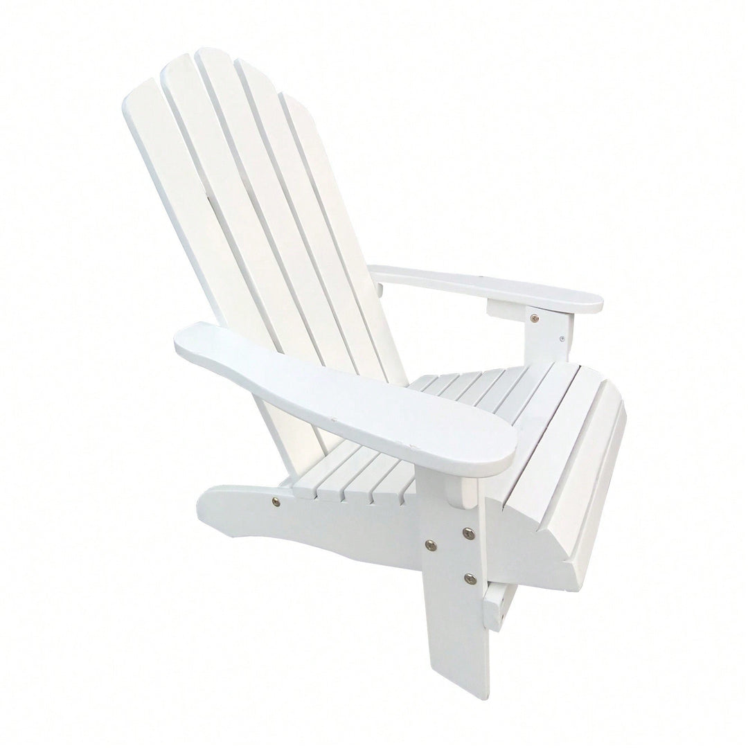 Charming White Wooden Adirondack Chair For Kids - Ideal For Indoor And Outdoor Relaxation Image 3