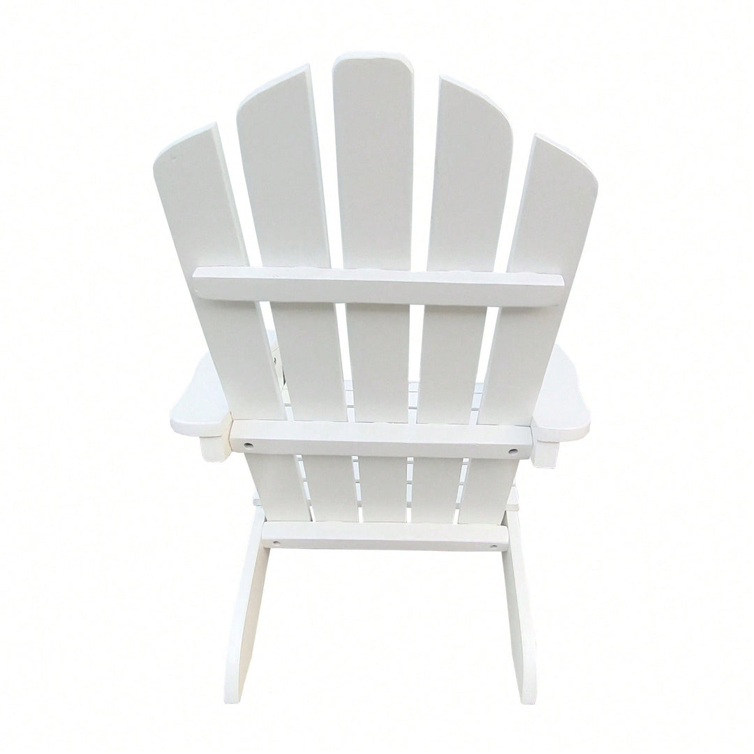 Charming White Wooden Adirondack Chair For Kids - Ideal For Indoor And Outdoor Relaxation Image 5