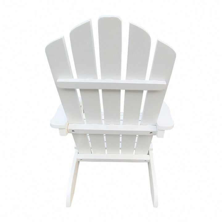 Charming White Wooden Adirondack Chair For Kids - Ideal For Indoor And Outdoor Relaxation Image 5