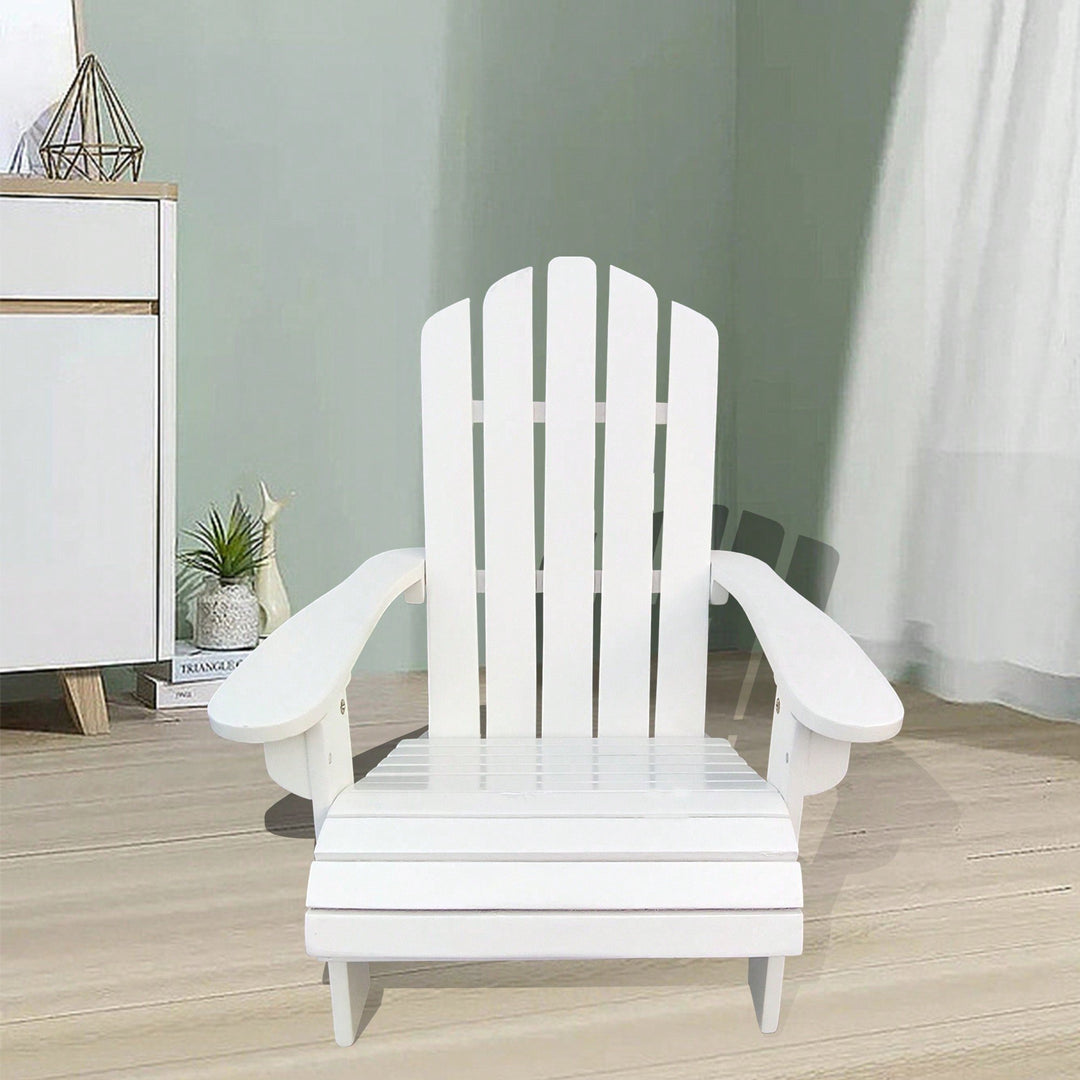 Charming White Wooden Adirondack Chair For Kids - Ideal For Indoor And Outdoor Relaxation Image 6