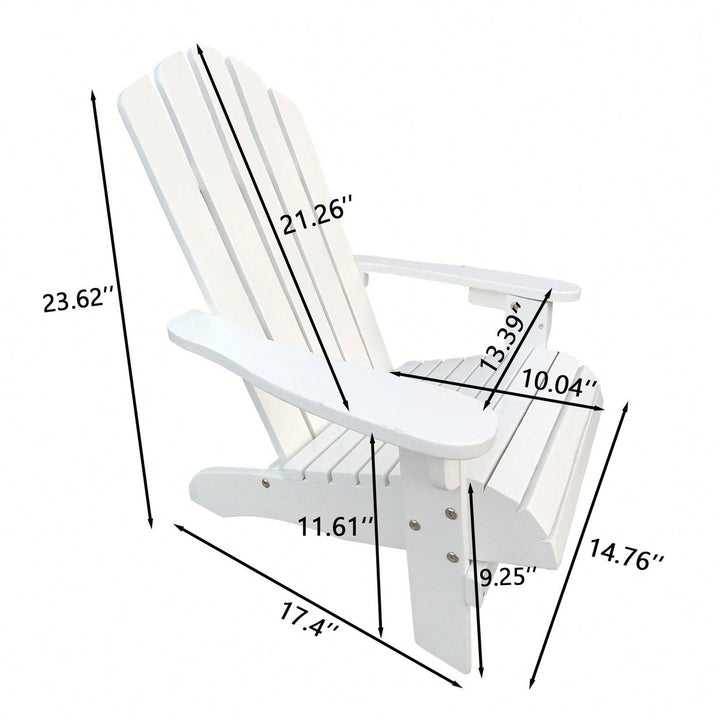 Charming White Wooden Adirondack Chair For Kids - Ideal For Indoor And Outdoor Relaxation Image 7