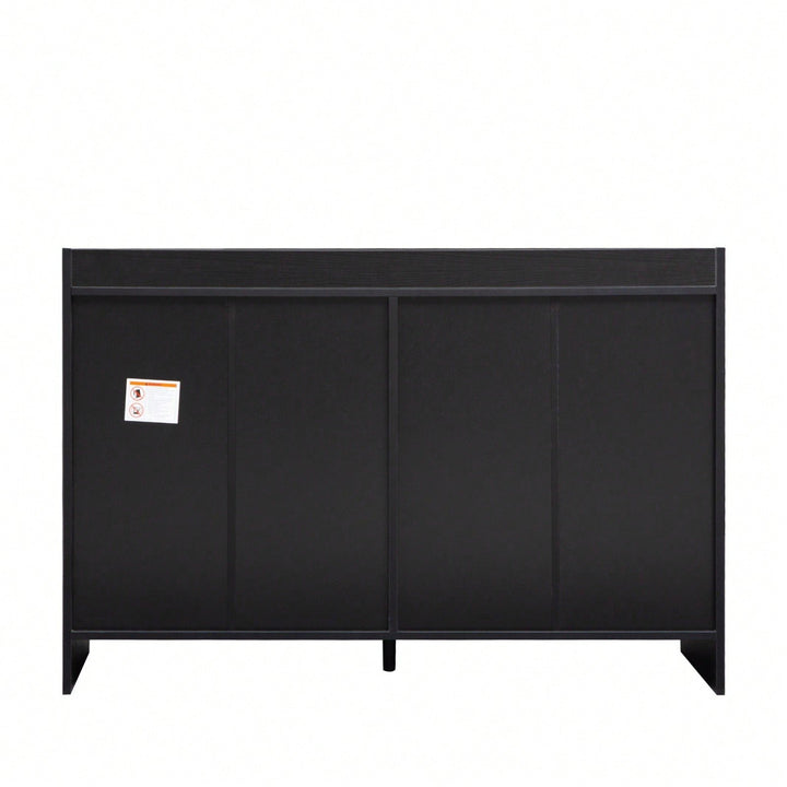 Chest Of Drawers Black Dresser, 6 Drawer Chest With Wide Storage, Modern Contemporary 6-Drawer Cabinet For Bedroom Image 4