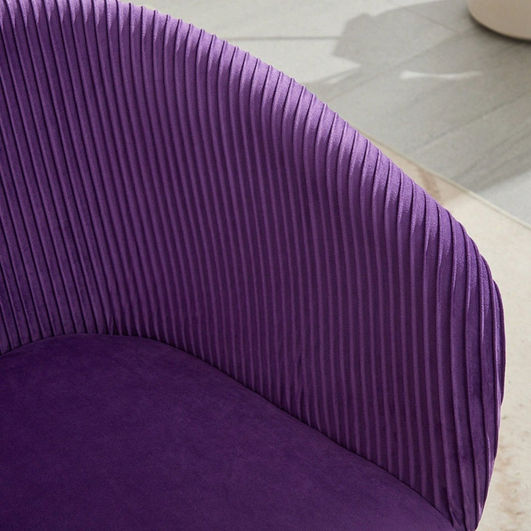 Elegant Purple Velvet Dining Chair With Armrests - Modern Cushioned Bucket Style, Ideal For Kitchen Or Dressing Table, Image 12