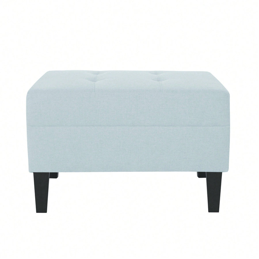 Elegant Upholstered Ottoman For Living Room, Bedroom, Or Entryway - Versatile Storage And Stylish Seating Solution Image 1