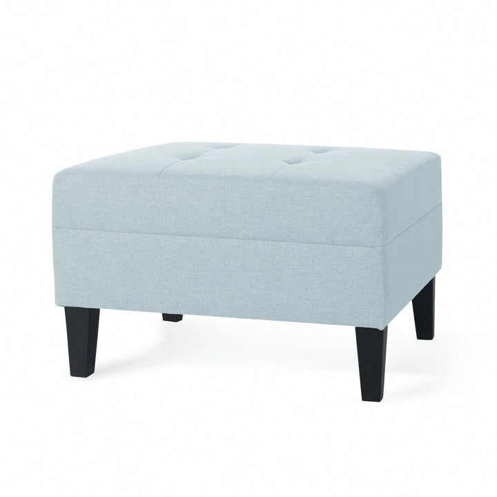 Elegant Upholstered Ottoman For Living Room, Bedroom, Or Entryway - Versatile Storage And Stylish Seating Solution Image 4