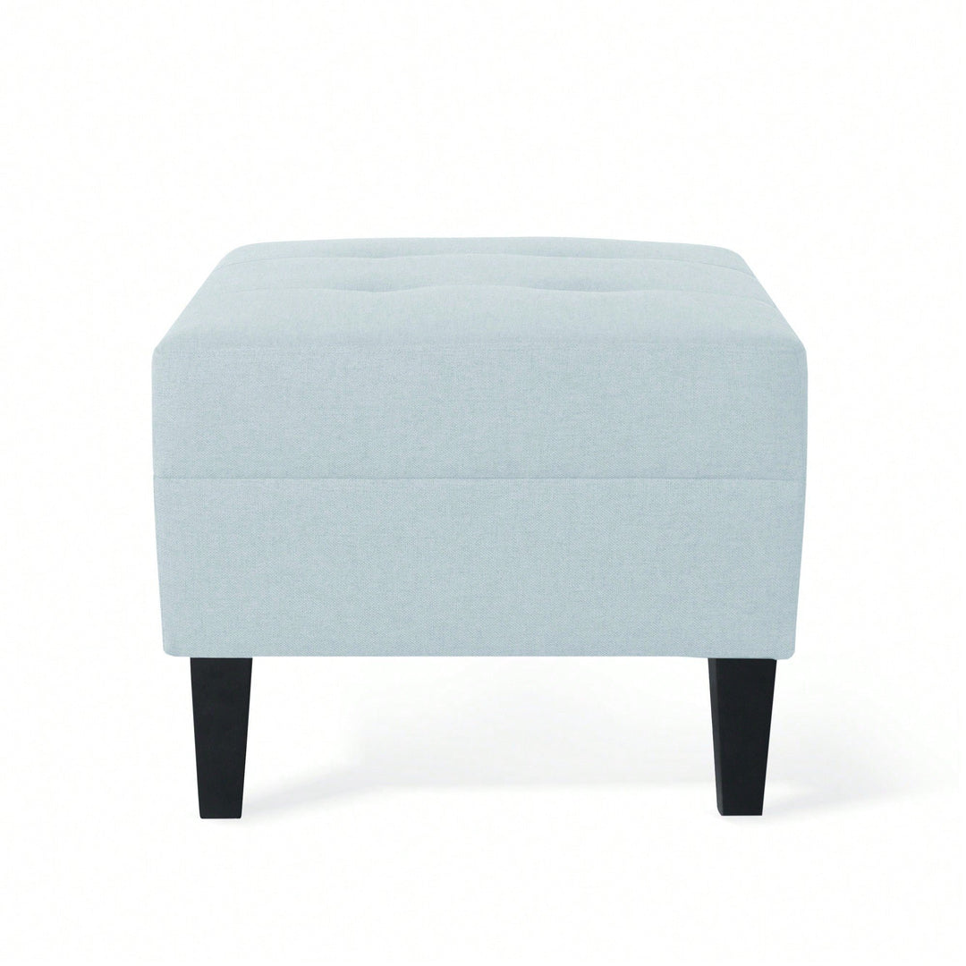 Elegant Upholstered Ottoman For Living Room, Bedroom, Or Entryway - Versatile Storage And Stylish Seating Solution Image 5