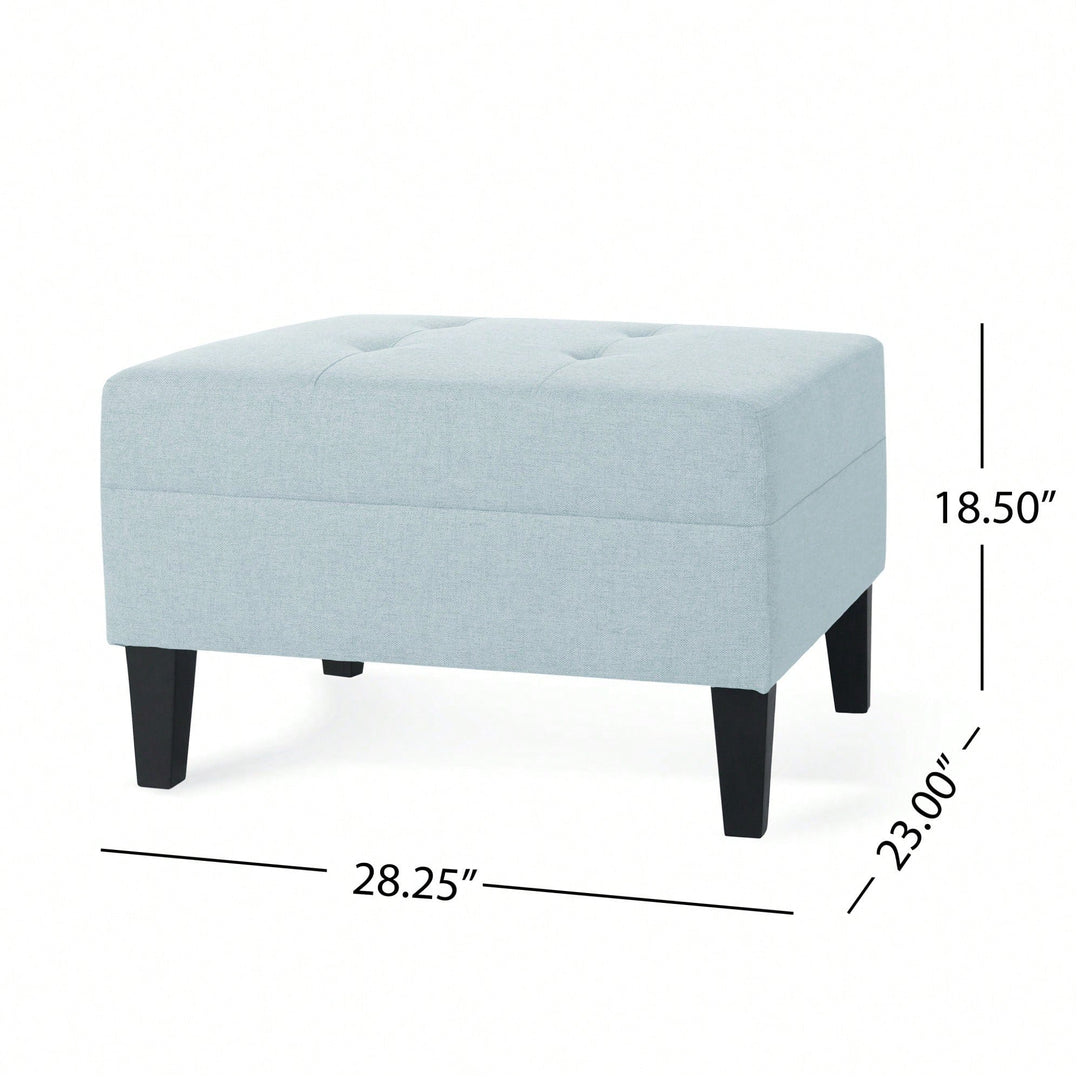 Elegant Upholstered Ottoman For Living Room, Bedroom, Or Entryway - Versatile Storage And Stylish Seating Solution Image 7