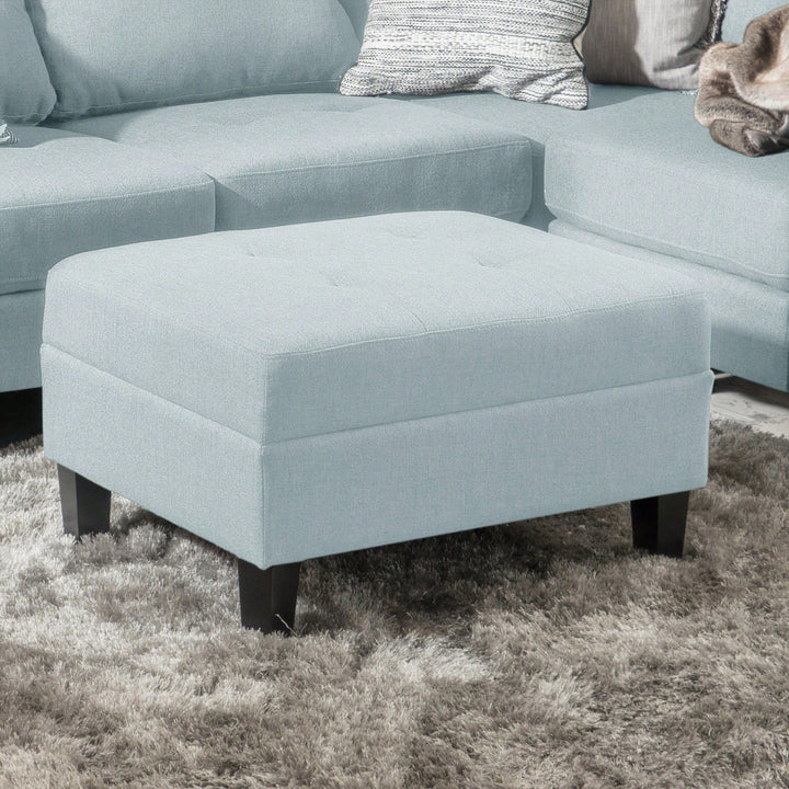 Elegant Upholstered Ottoman For Living Room, Bedroom, Or Entryway - Versatile Storage And Stylish Seating Solution Image 8