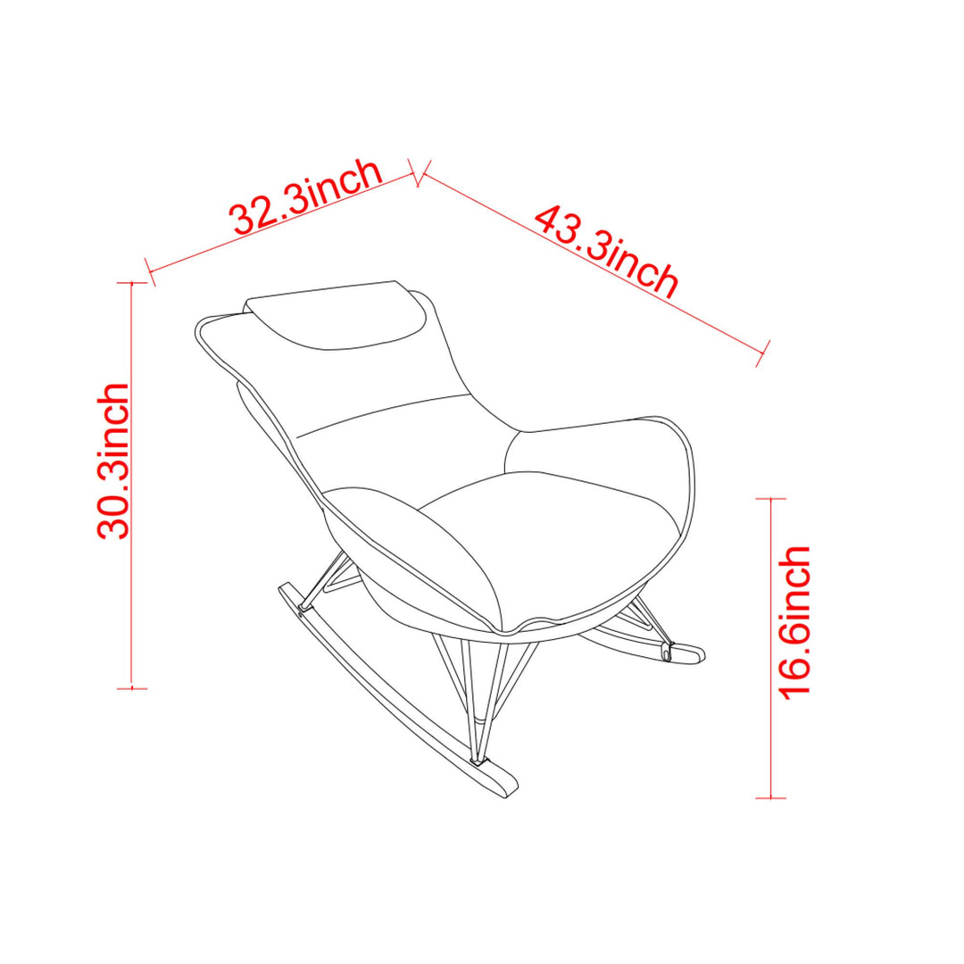 Elegant Light Green Rocking Chair For Balcony  Comfortable, Breathable, And Washable Seat Cushion For Leisure Spaces Image 6