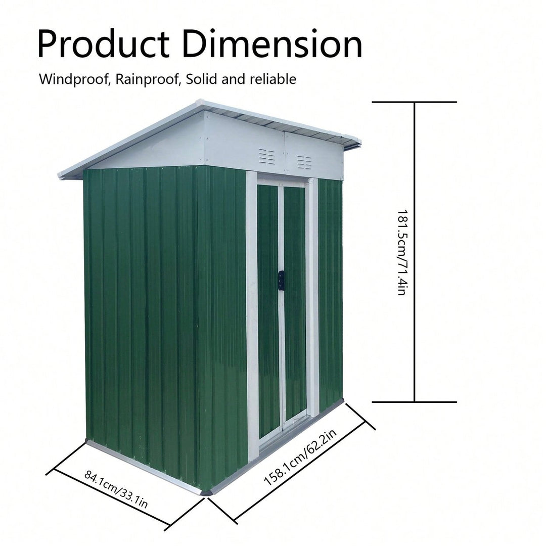 Durable 5FTx3FT Grey Outdoor Garden Shed For Tools And Bikes With Sliding Door And Aluminum Alloy Frame Image 11