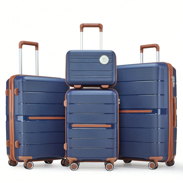 Four-Piece Lightweight Expandable Luggage Set (14"/20"/24"/28") - Durable Travel Suitcases Image 3