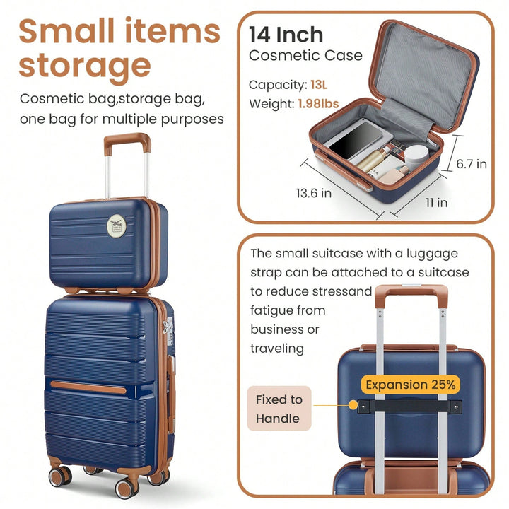 Four-Piece Lightweight Expandable Luggage Set (14"/20"/24"/28") - Durable Travel Suitcases Image 8