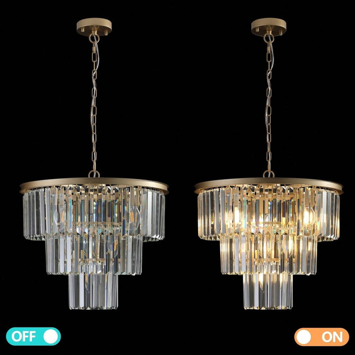 Elegant Modern Gold Crystal Chandelier for Dining Room Kitchen Living Room Adjustable Height High-Quality Design Image 1