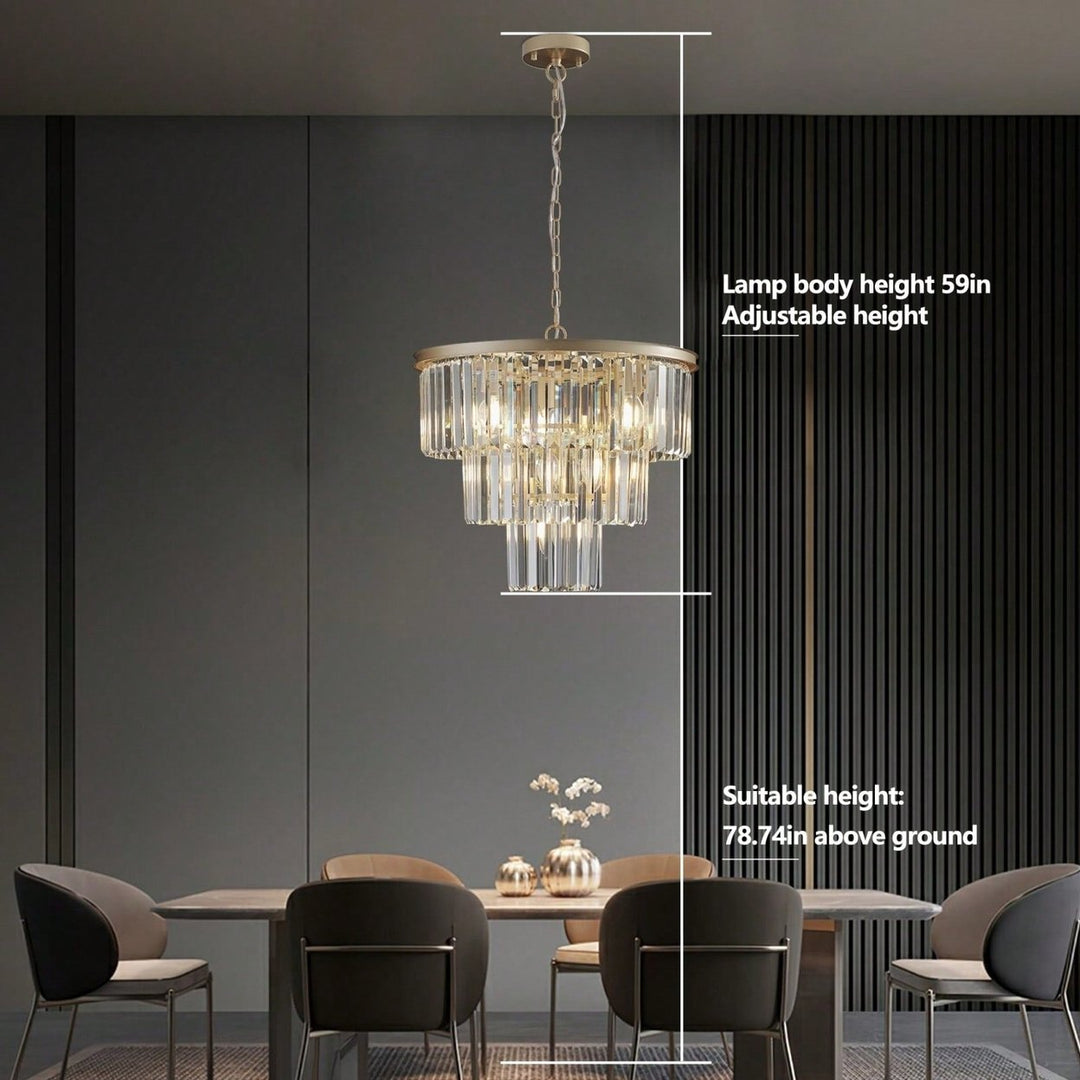 Elegant Modern Gold Crystal Chandelier for Dining Room Kitchen Living Room Adjustable Height High-Quality Design Image 4