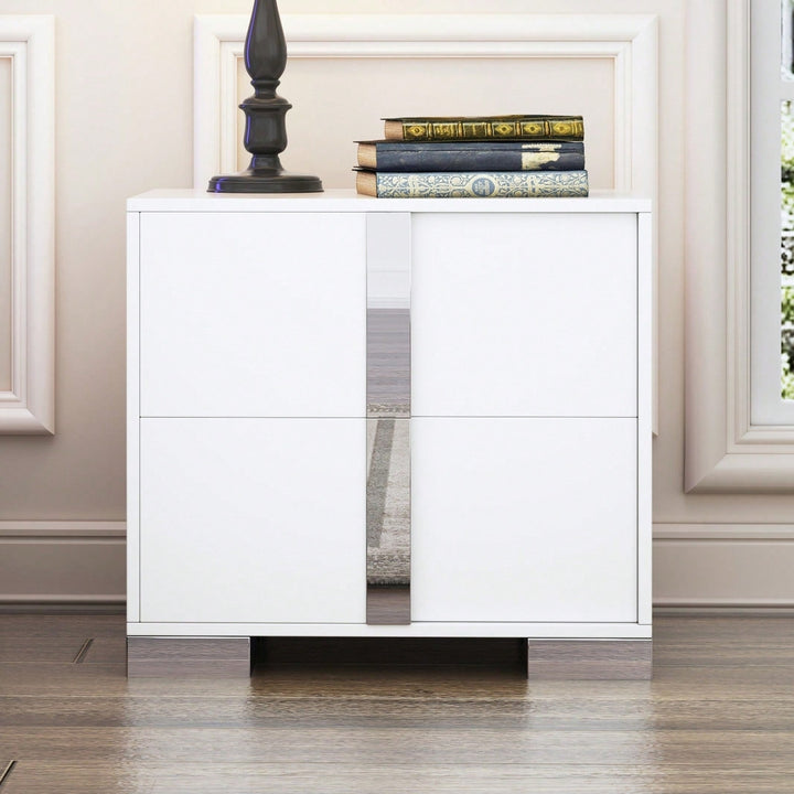 Elegant 2 Drawer Nightstand for Bedroom and Living Room Classic Design Sturdy Build Ample Storage Image 11