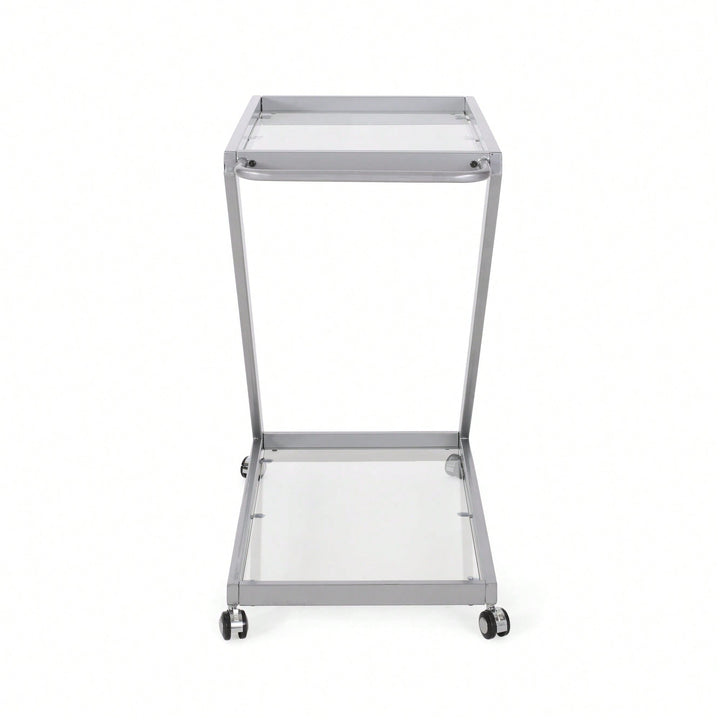 Elegant Multi-Tiered Serving Bar Cart For Entertaining And Decor Storage Image 6