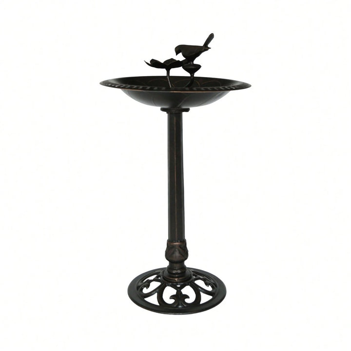 Elegant Outdoor Bird Bath Crafted From Durable Aluminum And Iron For Garden D cor Image 1